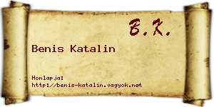 Benis Katalin névjegykártya